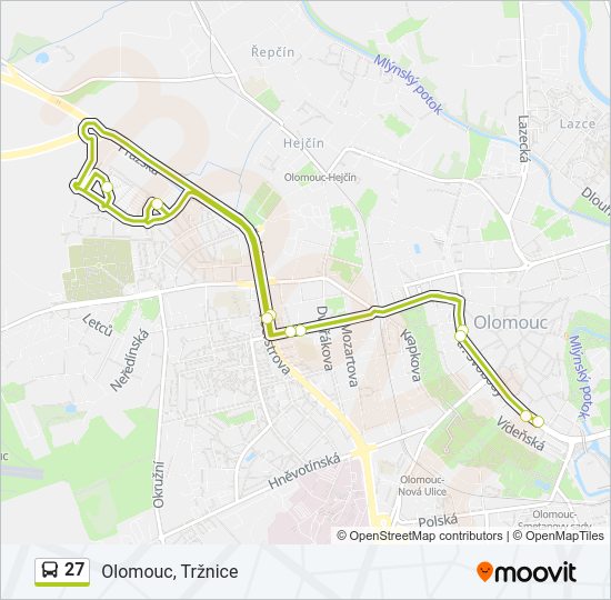 Автобус 27: карта маршрута