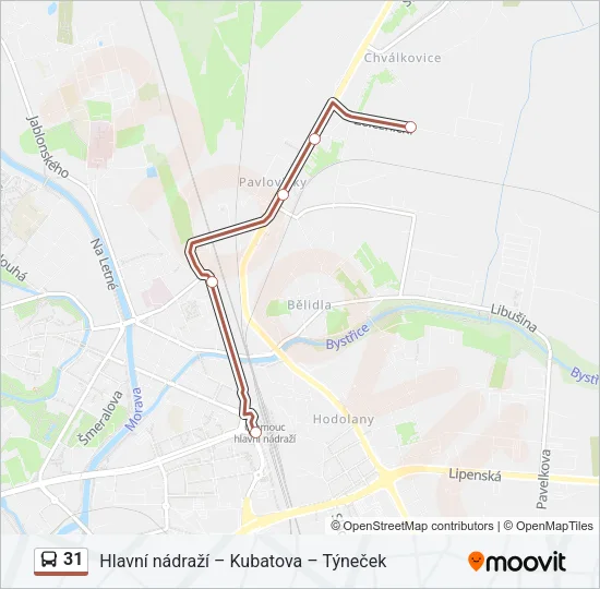 Автобус 31: карта маршрута