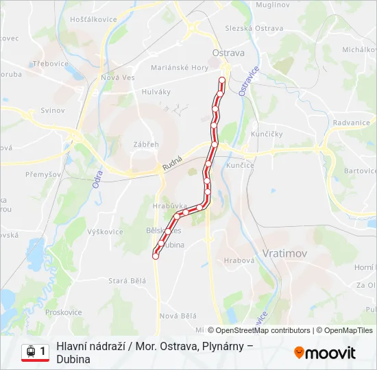 1 Light Rail Line Map