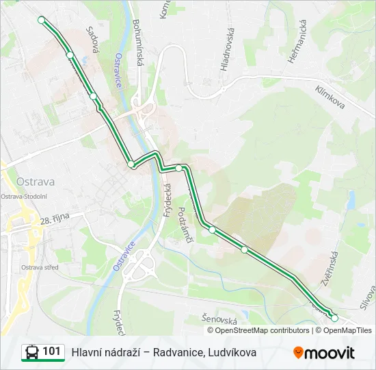 101 Trolleybus Line Map