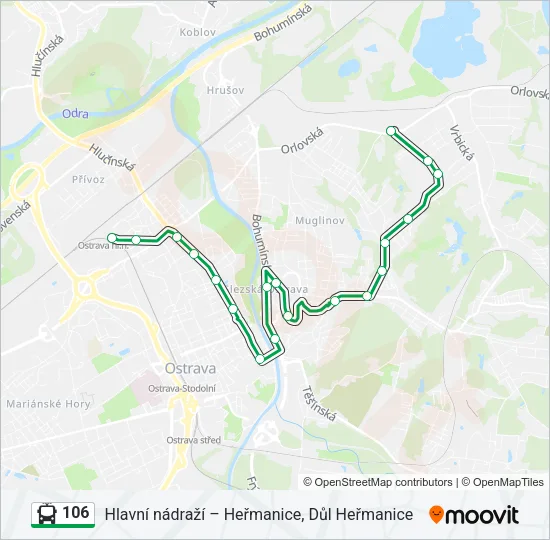 106 Trolleybus Line Map