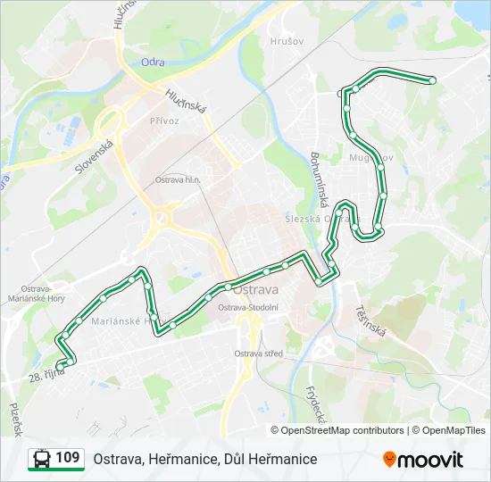 109 Trolleybus Line Map