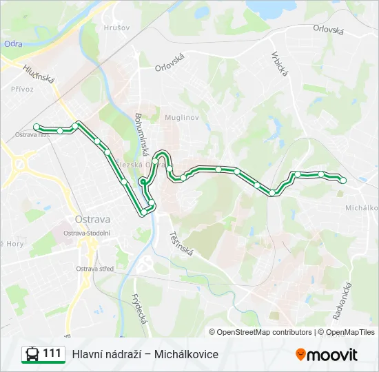 111 Trolleybus Line Map