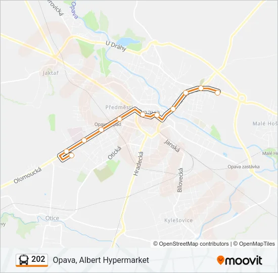202 Trolleybus Line Map