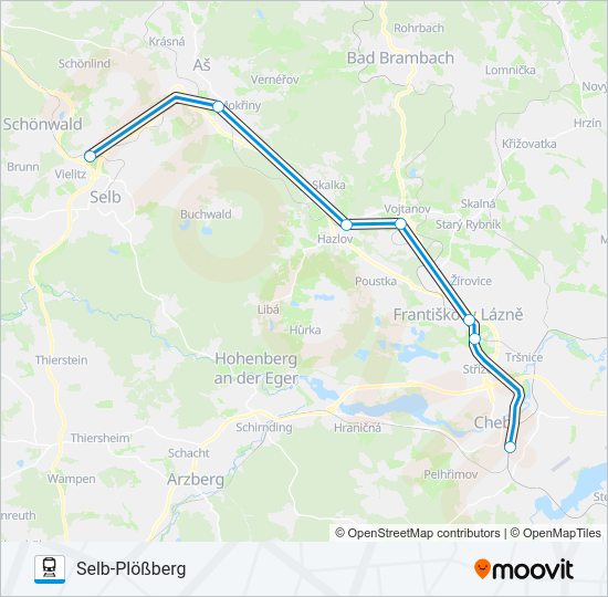 Поезд OS 20876: карта маршрута