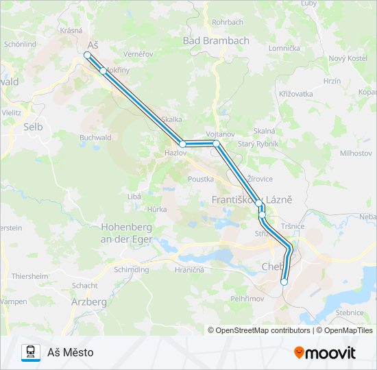 Поезд OS 20890: карта маршрута
