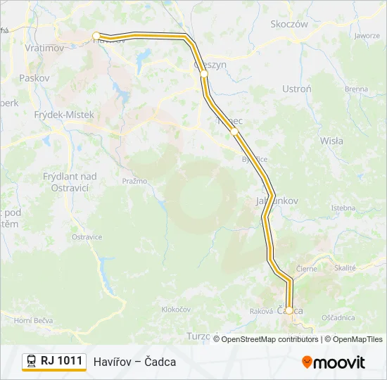 RJ 1011 Train Line Map