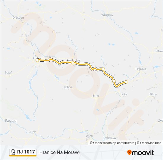 RJ 1017 Train Line Map