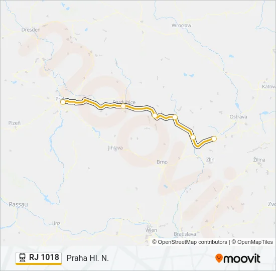 RJ 1018 Train Line Map