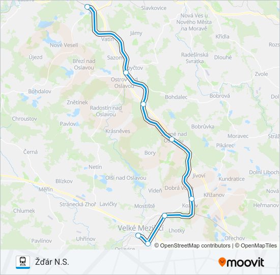 Поезд OS 24918: карта маршрута