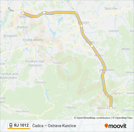 RJ 1012 Train Line Map