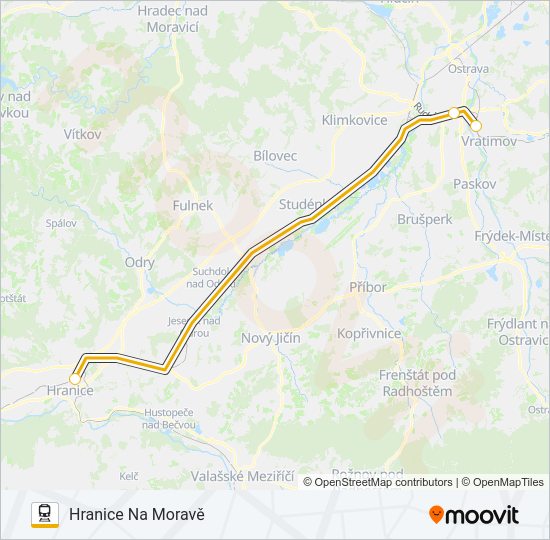 Поезд RJ 101012: карта маршрута
