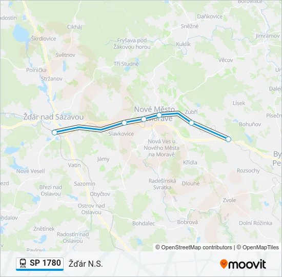 Поезд SP 1780: карта маршрута