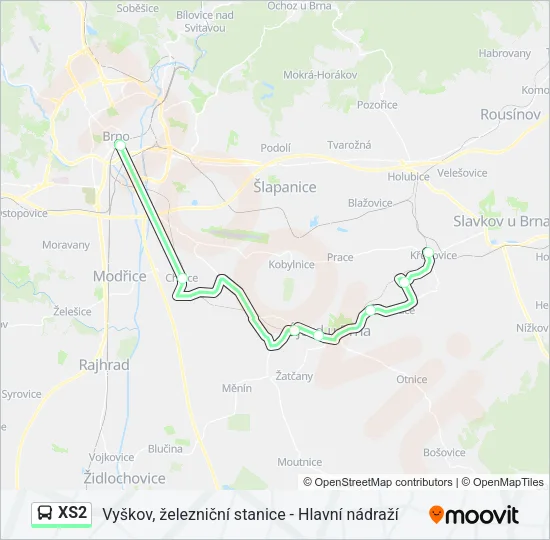 XS2 Bus Line Map