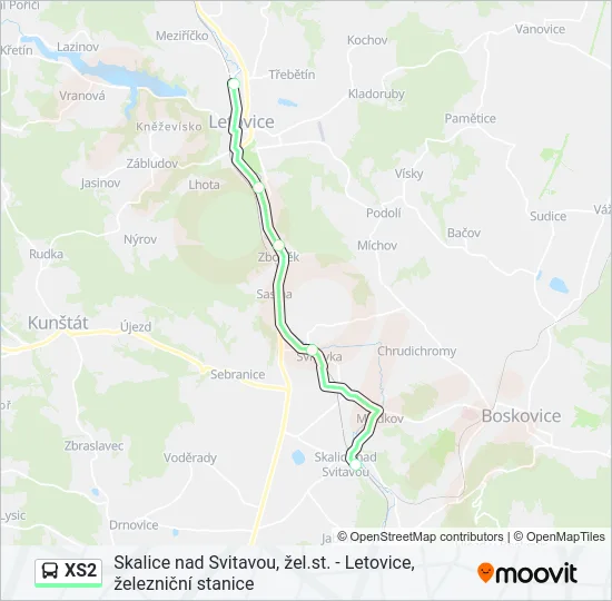 Автобус XS2: карта маршрута