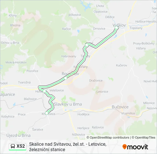 Автобус XS2: карта маршрута