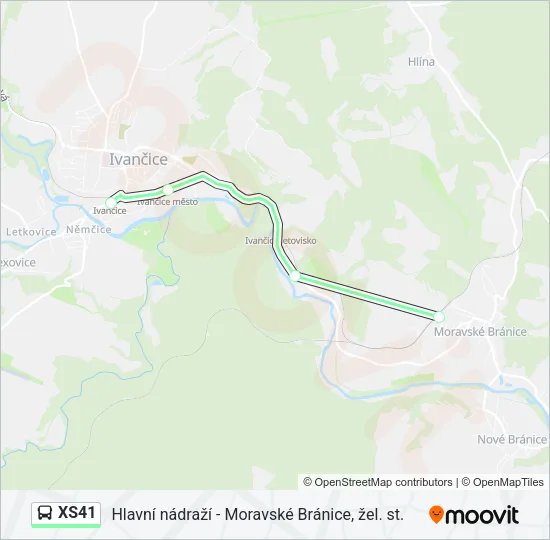 Автобус XS41: карта маршрута
