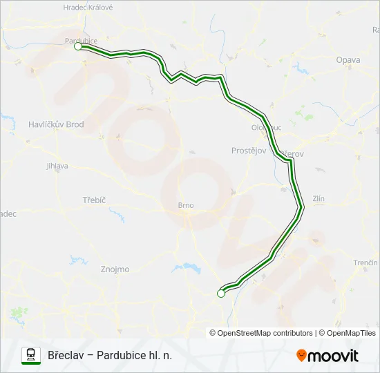 Поезд NJ 100456: карта маршрута