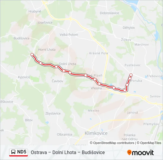 ND5 Bus Line Map