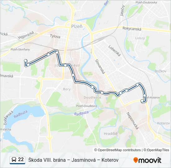 Автобус 22: карта маршрута