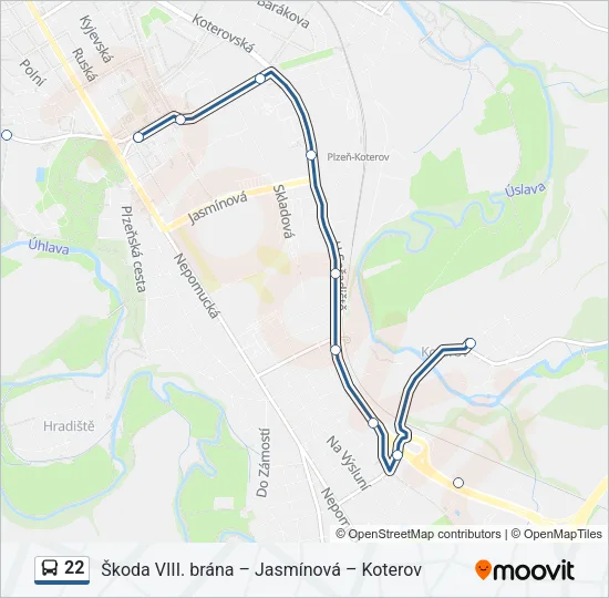 Автобус 22: карта маршрута