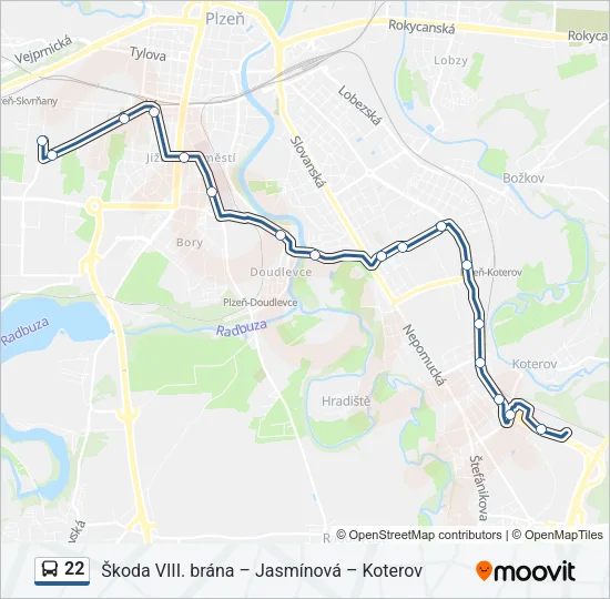Автобус 22: карта маршрута