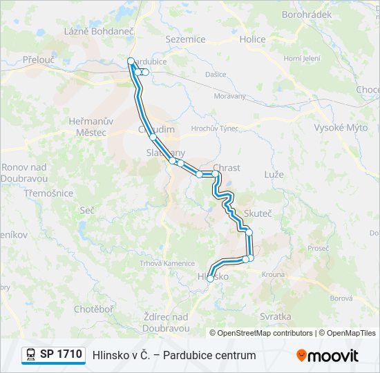 Поезд SP 1710: карта маршрута