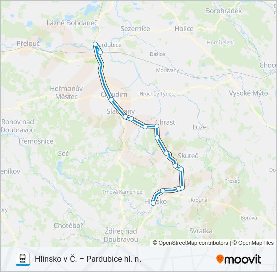 Поезд OS 15214: карта маршрута