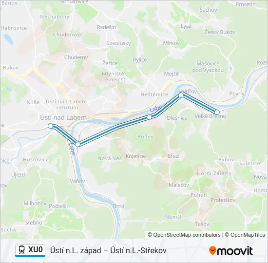 XU0 Train Line Map