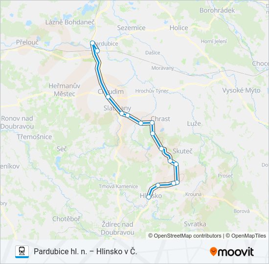 Поезд OS 15217: карта маршрута