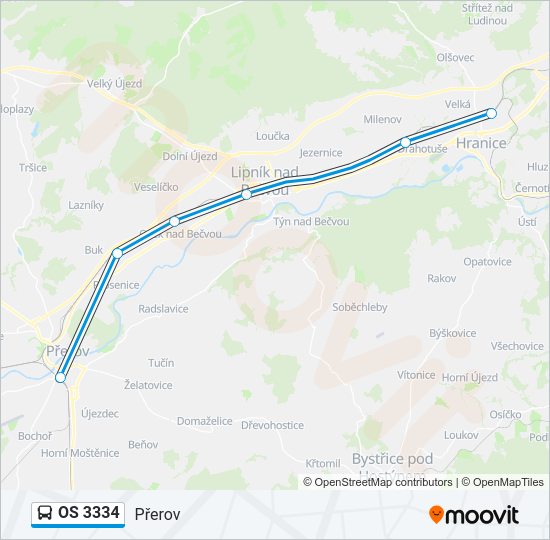 OS 3334 Bus Line Map