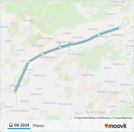 OS 3334 Bus Line Map