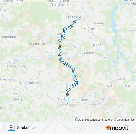 Поезд OS 107916: карта маршрута