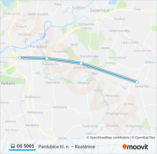 Автобус OS 5005: карта маршрута