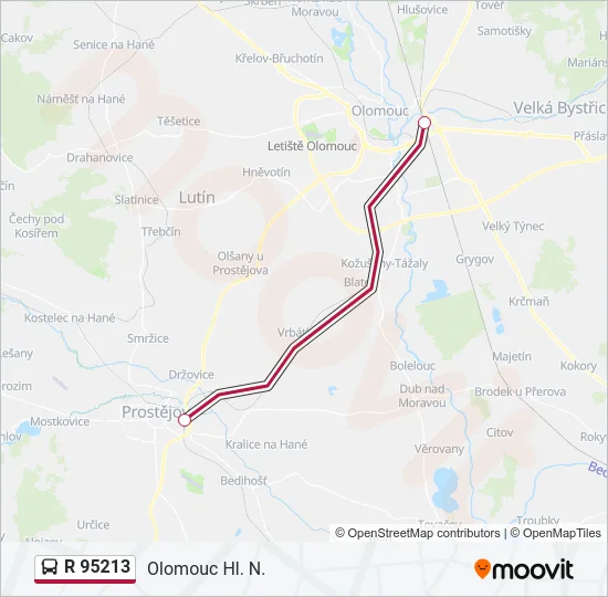 R 95213 Bus Line Map