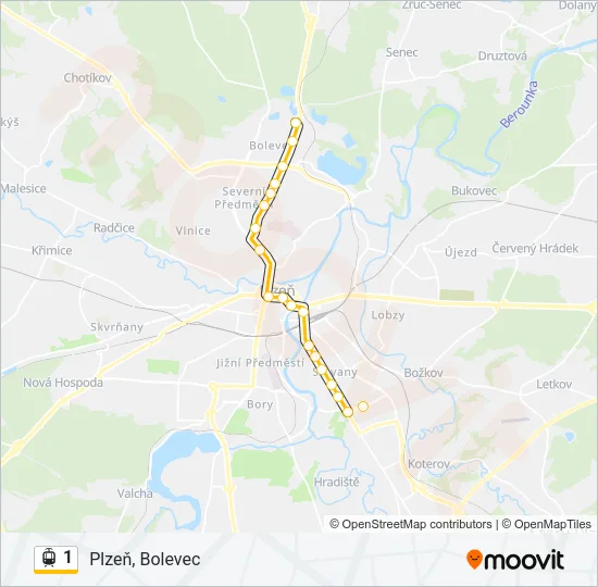 1 Light Rail Line Map