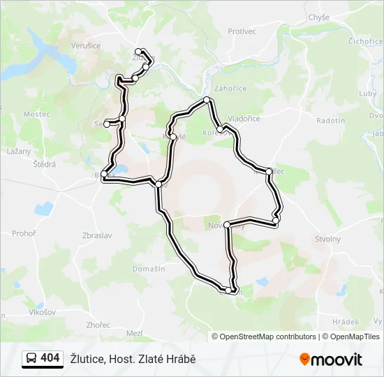 404 autobus Mapa linky