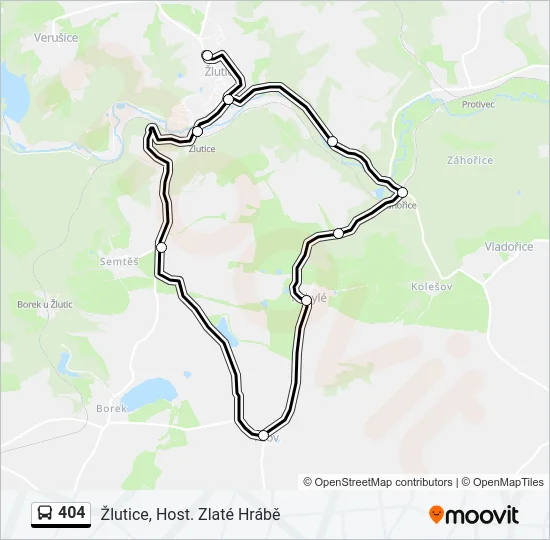 404 autobus Mapa linky