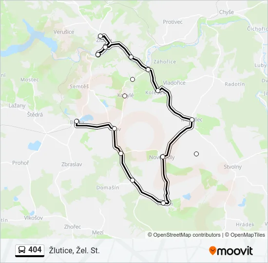 404 autobus Mapa linky
