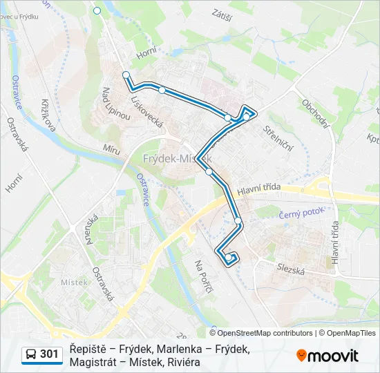 Автобус 301: карта маршрута