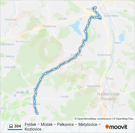 304 Bus Line Map
