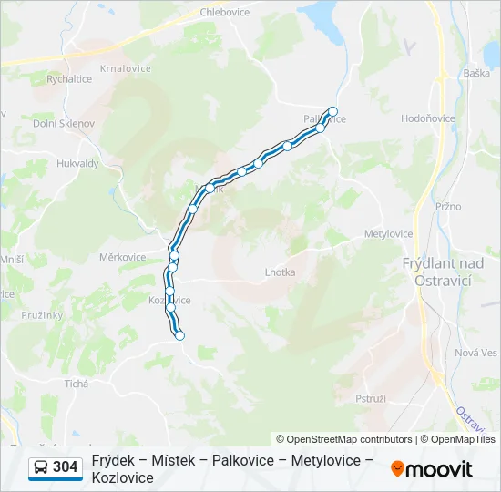 304 Bus Line Map