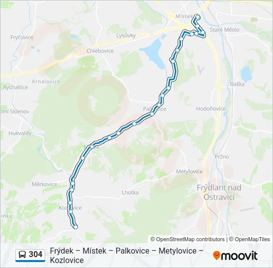 304 Bus Line Map