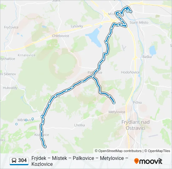 304 Bus Line Map