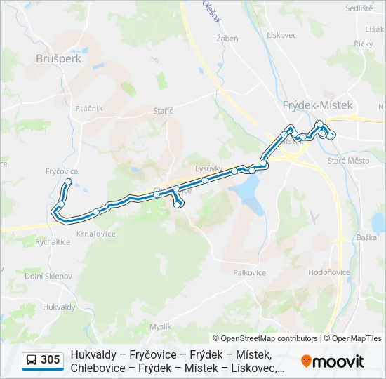 305 Bus Line Map
