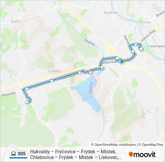 Автобус 305: карта маршрута