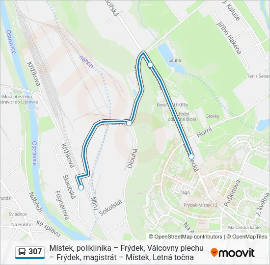 Автобус 307: карта маршрута