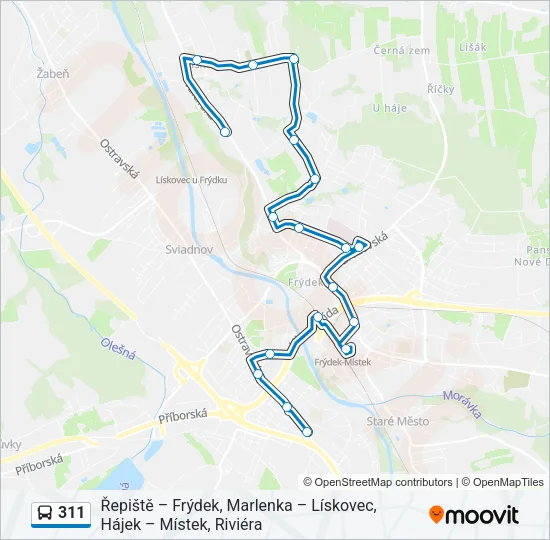 311 Bus Line Map