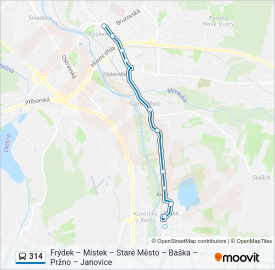 314 Bus Line Map
