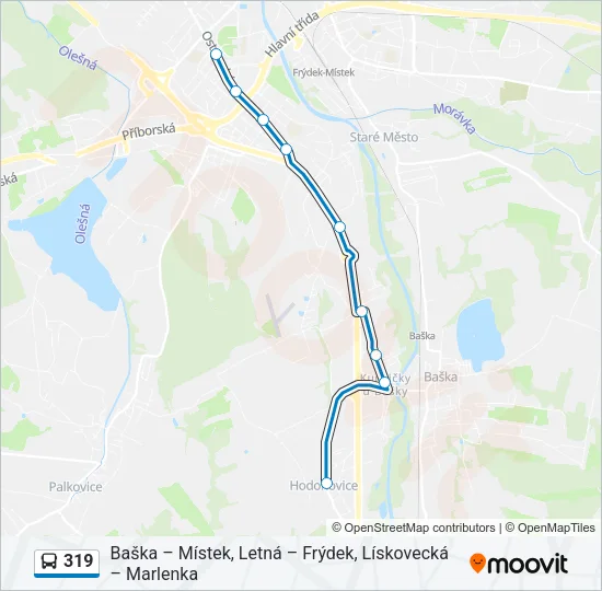 319 Bus Line Map